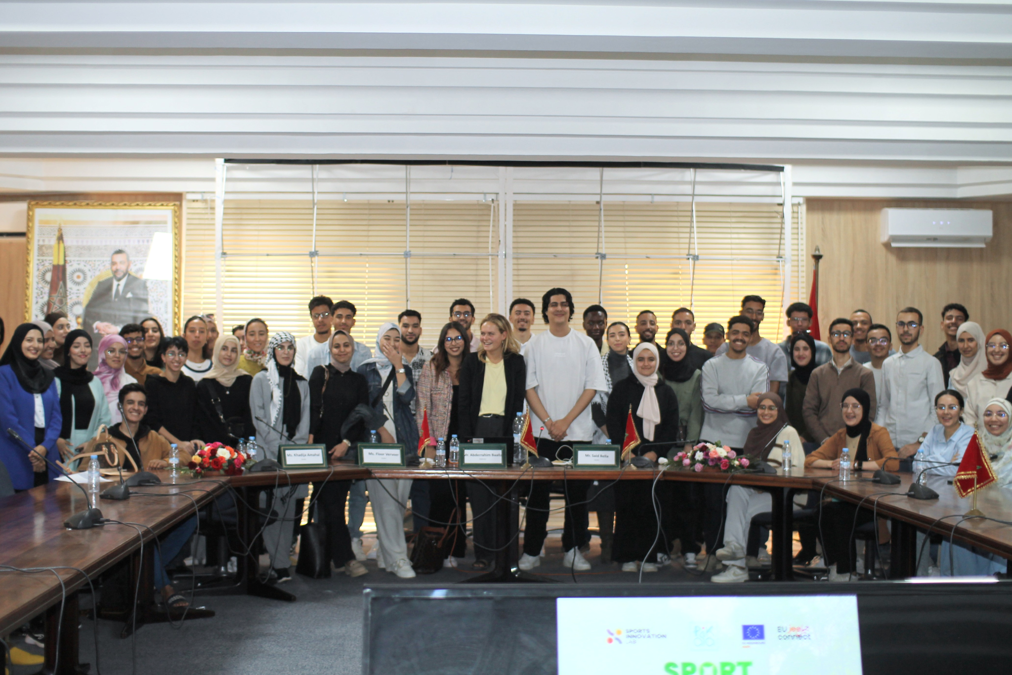 Participants gathered at a Sports Innovation Lab event in Morocco